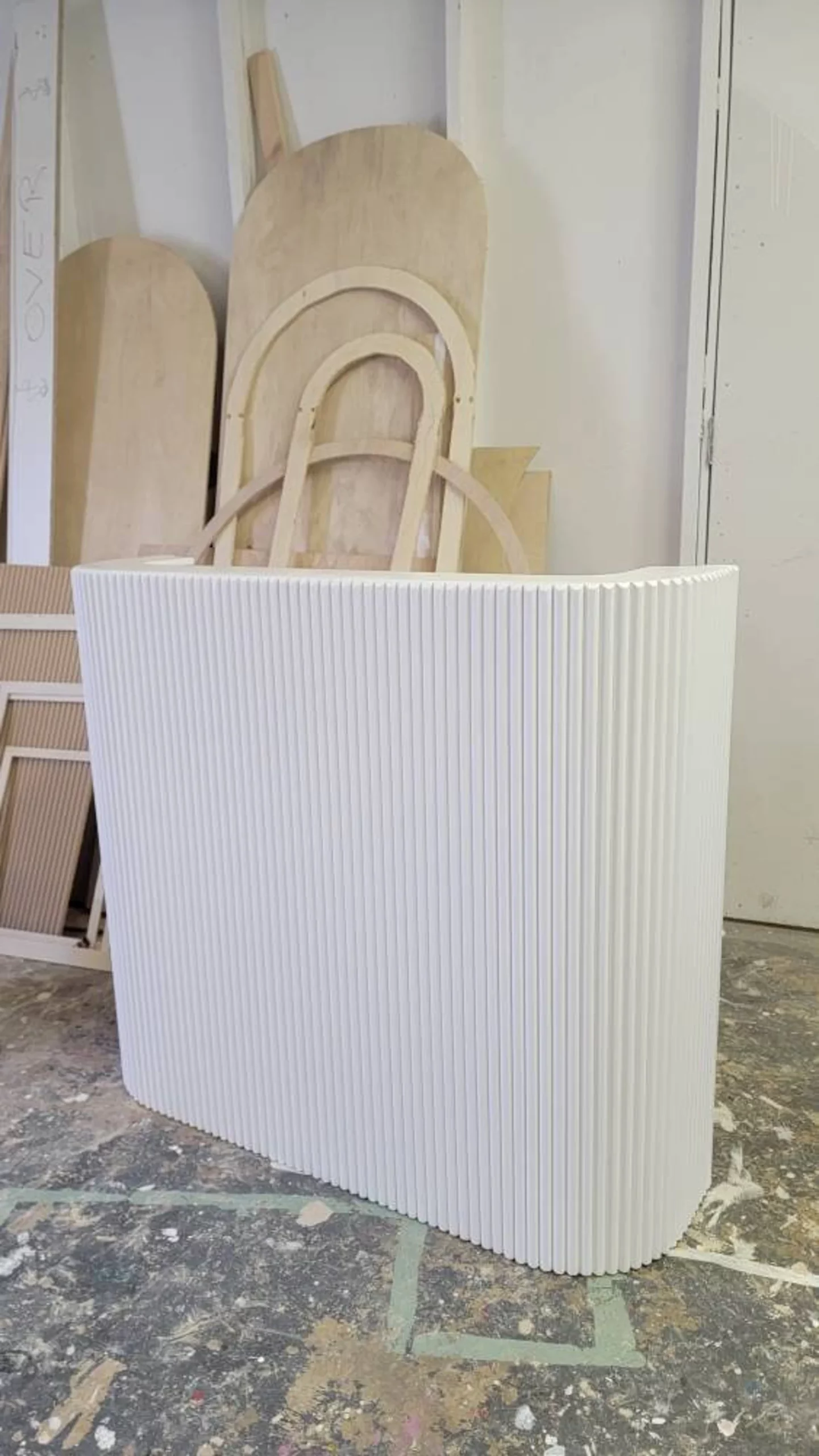 Reeded U Reception Desk